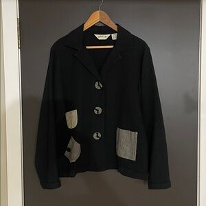 Orvis Black Jacket with Light Gray Patch Pockets